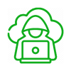 Icon illustrating cloud and network security